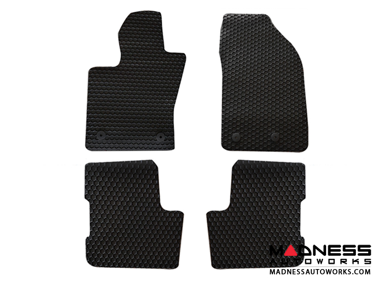 FIAT 500 Floor Mats All Weather Rubber Hexomat Front + Rear Set